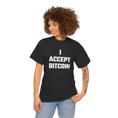 I Accept Bitcoin Graphic Tee - Unisex Cotton T-Shirt