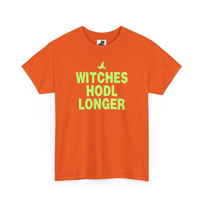 Witches HODL Longer (Version 2) Graphic Tee - Crypto Halloween Witch T-Shirt