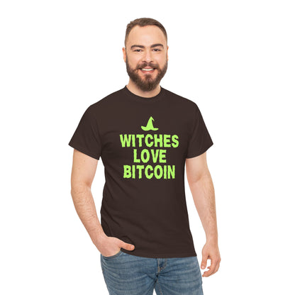 Witches Love Bitcoin (Version 2) Graphic Tee - Crypto Halloween Witch T-Shirt