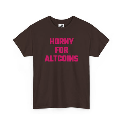 Horny For Altcoins (Version 2) Crypto Themed T-Shirt
