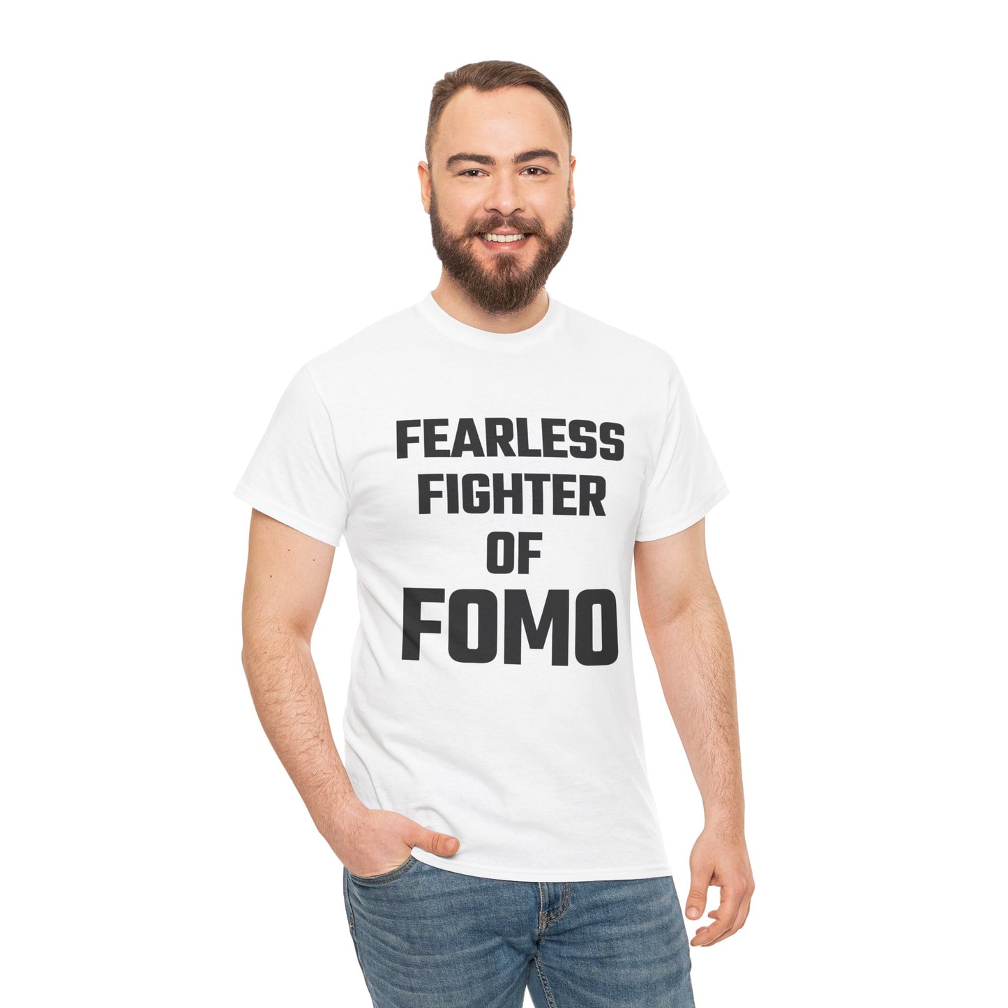 Fearless Fighter of FOMO Graphic Tee - Unisex Cotton T-Shirt