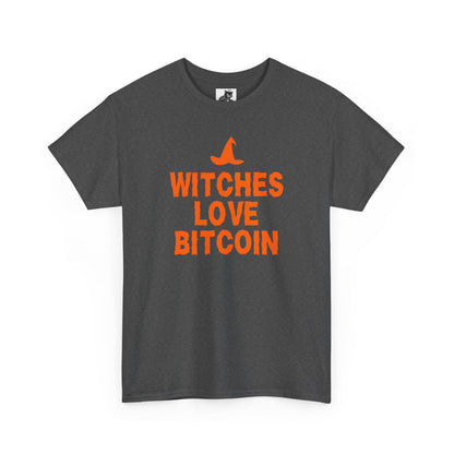 Witches Love Bitcoin Graphic Tee - Crypto Halloween Witch T-Shirt