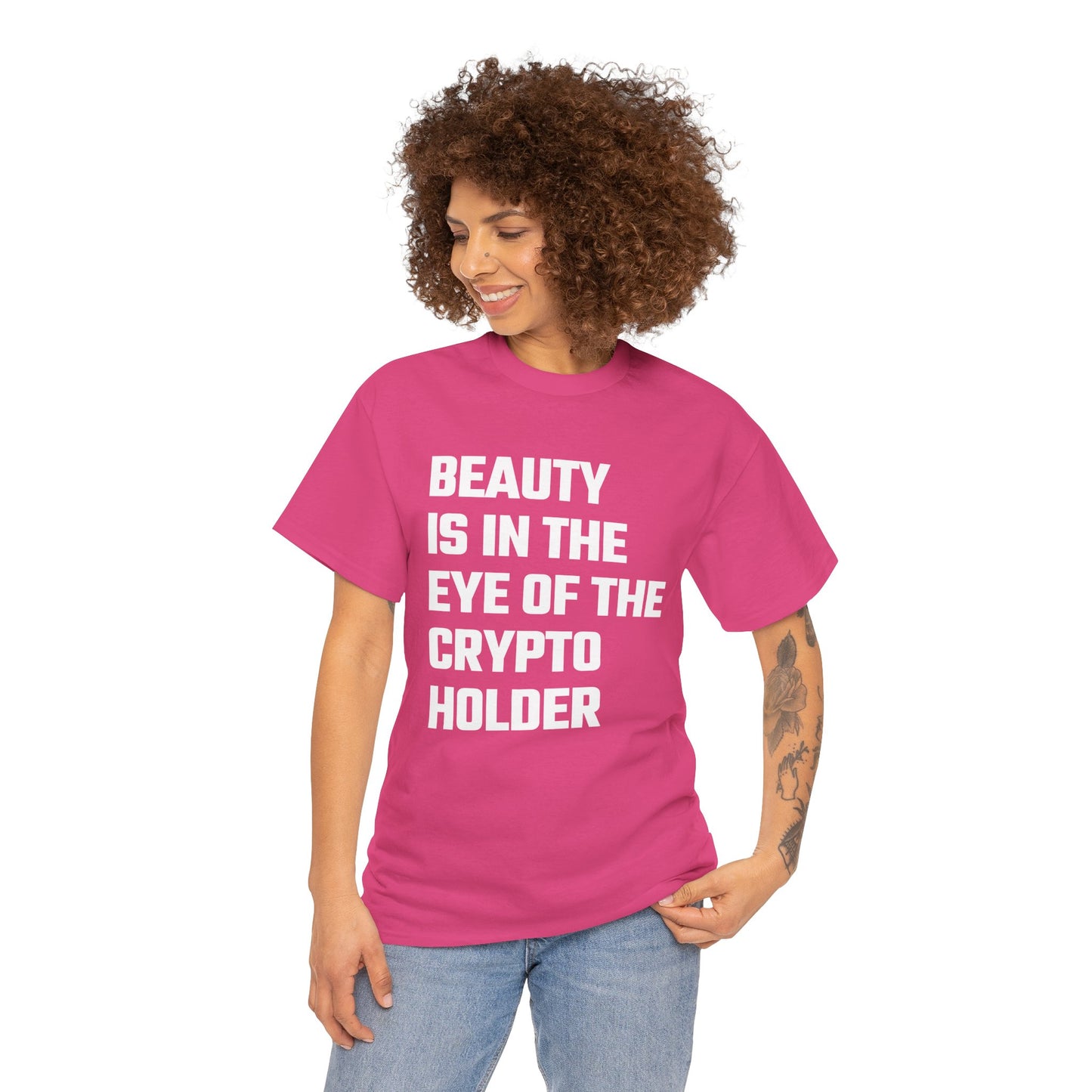 Beauty Is In The Eye of the Crypto Holder Graphic Tee - Unisex Cotton T-Shirt