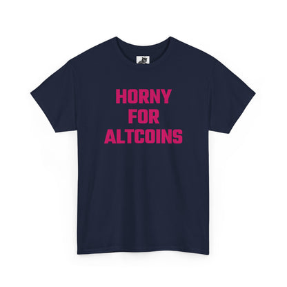 Horny For Altcoins (Version 2) Crypto Themed T-Shirt