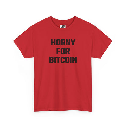 Horny For Bitcoin (Version 2) Crypto Themed T-Shirt