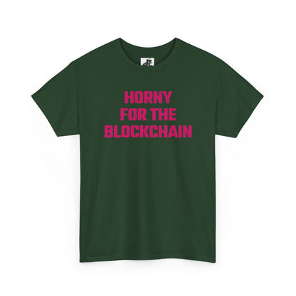 Horny For The Blockchain (Version 2) Crypto Themed T-Shirt