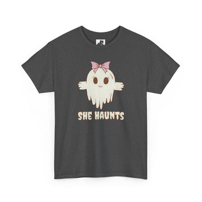 She Haunts - Cute Halloween Ghost T-Shirt