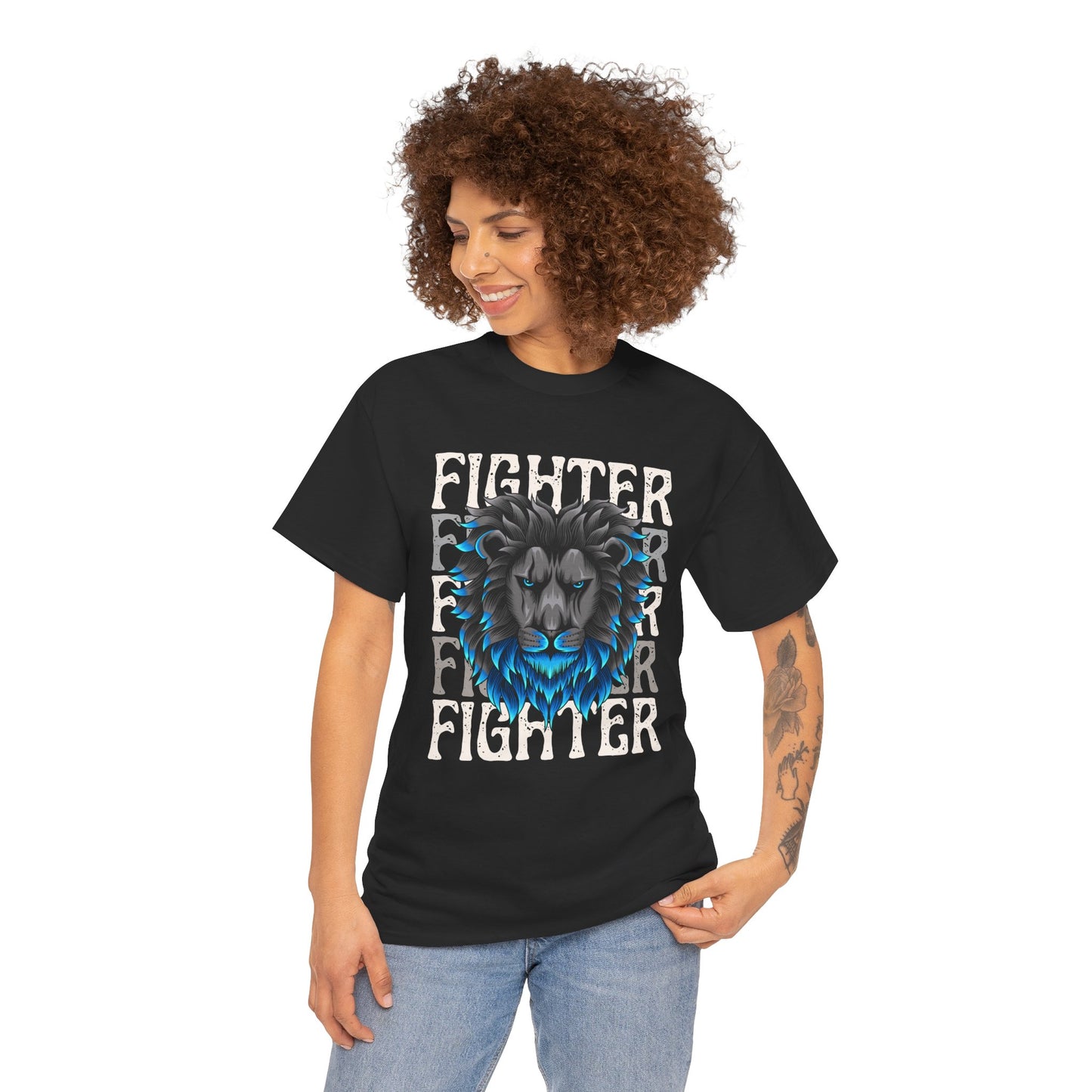 Fighter Lion Graphic Tee - Unisex Cotton T-Shirt