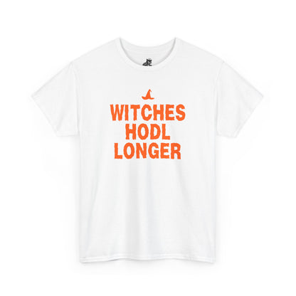 Witches HODL Longer Graphic Tee - Crypto Halloween Witch T-Shirt