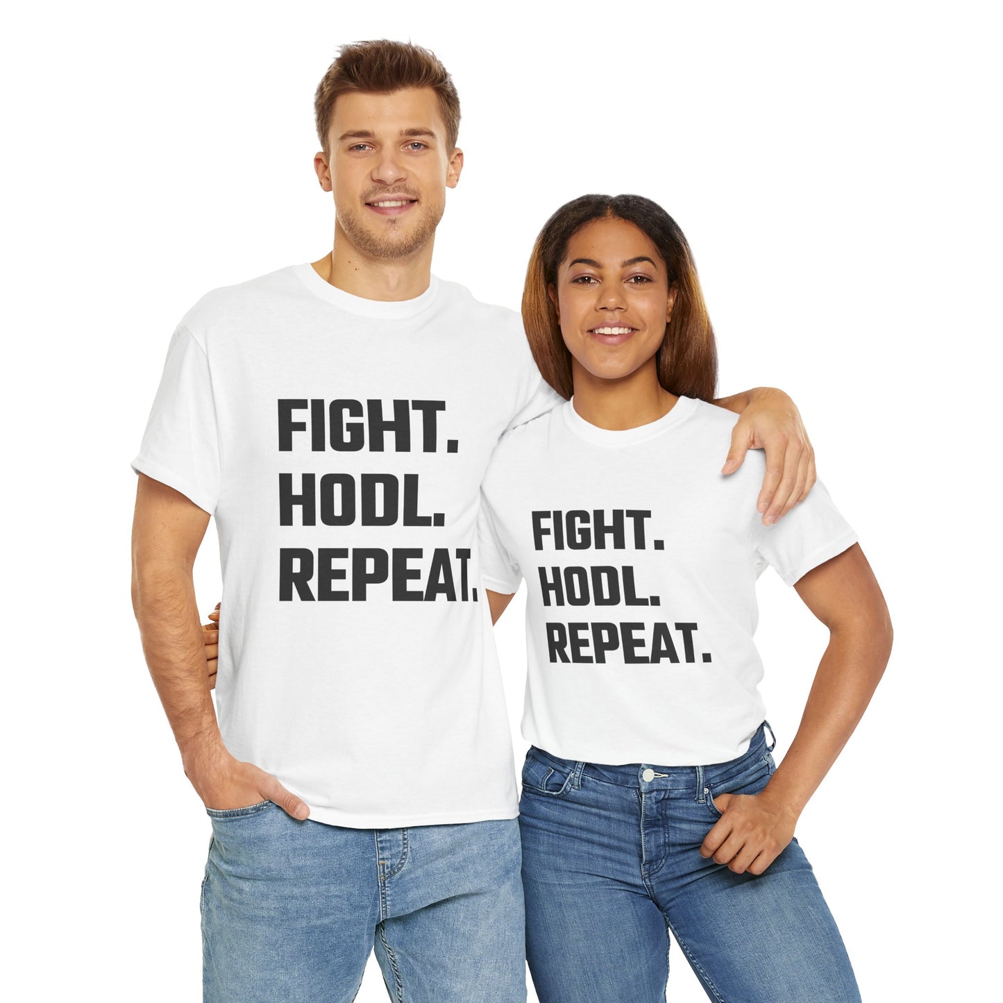 Fight. HODL. Repeat. Graphic Tee - Unisex Cotton T-Shirt