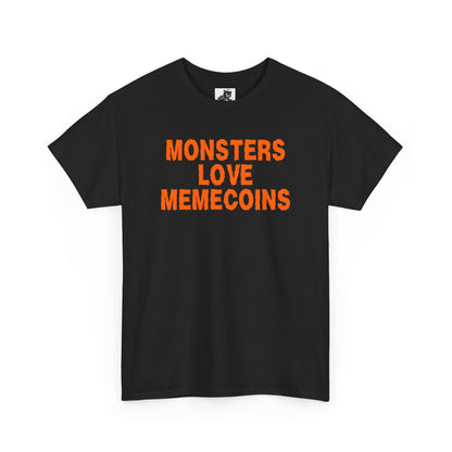 Monsters Love Memecoins Graphic Tee - Crypto Halloween T-Shirt