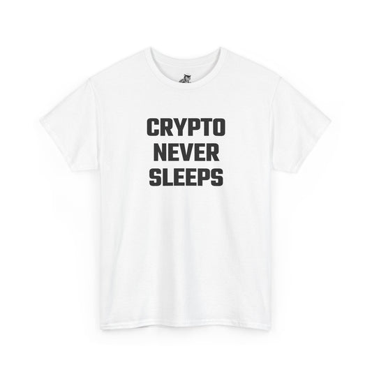Crypto Never Sleeps Graphic Tee - Unisex Cotton T-Shirt