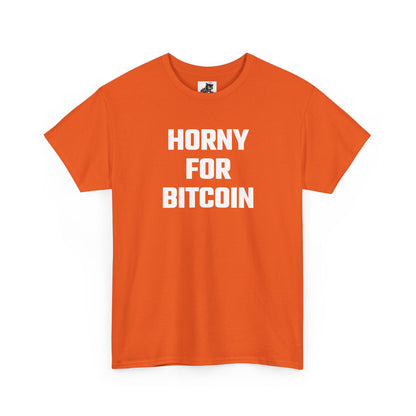Horny For Bitcoin Crypto Themed T-Shirt