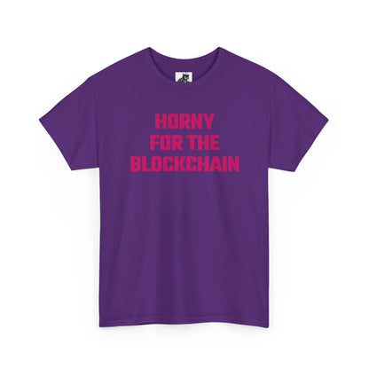 Horny For The Blockchain (Version 2) Crypto Themed T-Shirt
