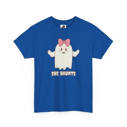 She Haunts (Version 4) - Cute Halloween Ghost T-Shirt