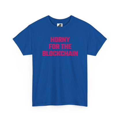 Horny For The Blockchain (Version 2) Crypto Themed T-Shirt