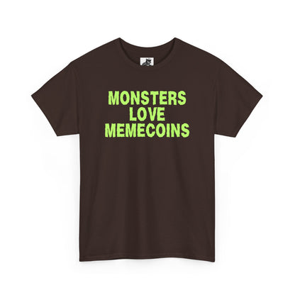 Monsters Love Memecoins (Version 2) Graphic Tee - Crypto Halloween T-Shirt