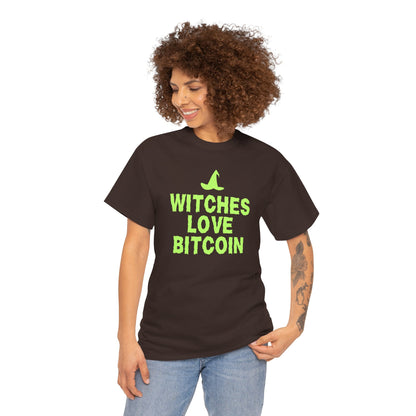Witches Love Bitcoin (Version 2) Graphic Tee - Crypto Halloween Witch T-Shirt