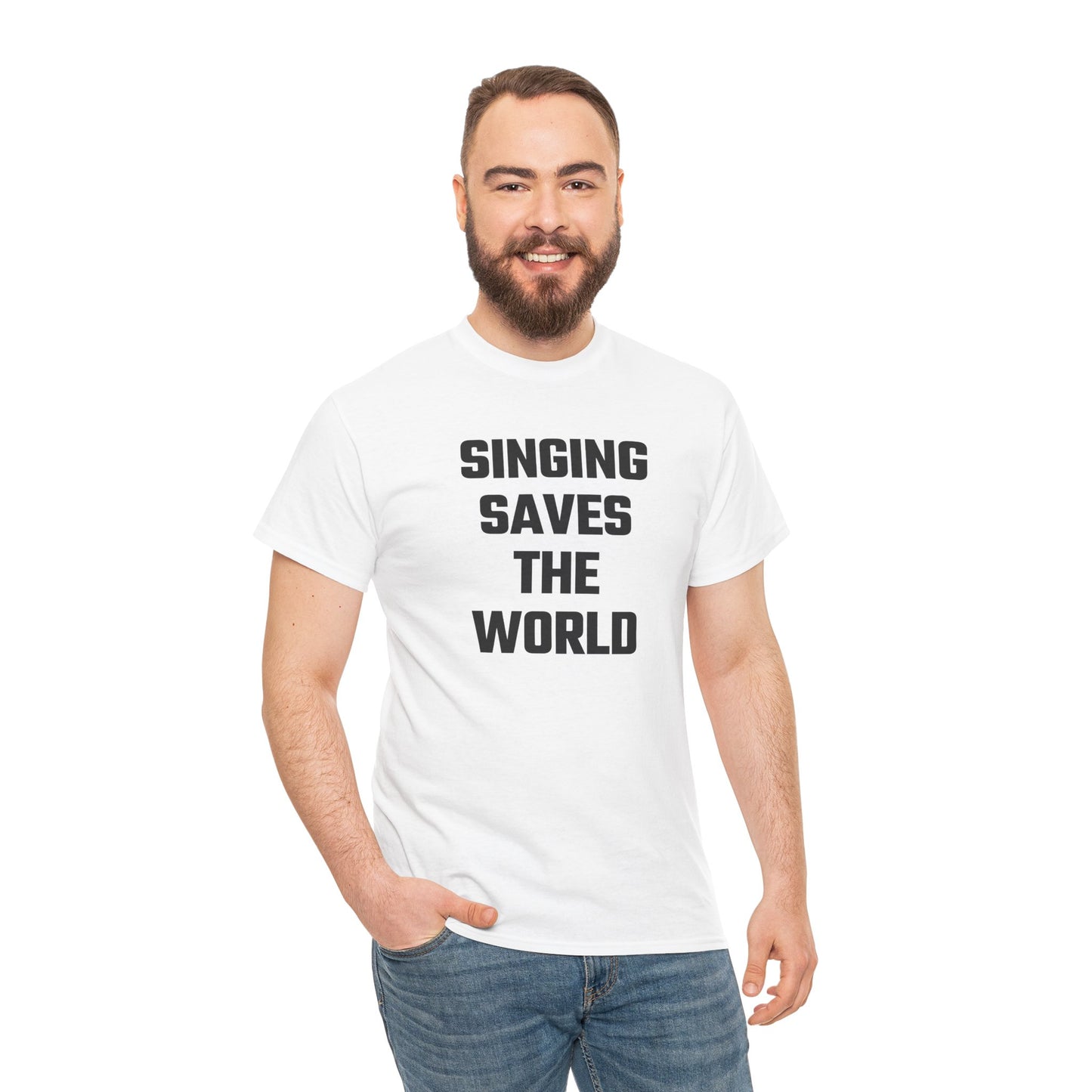 Singing Saves The World Graphic Tee - Unisex Cotton T-Shirt