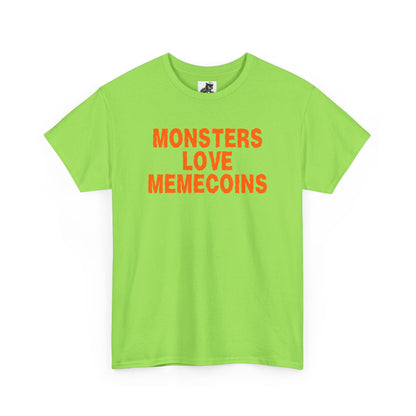 Monsters Love Memecoins Graphic Tee - Crypto Halloween T-Shirt