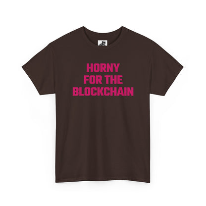 Horny For The Blockchain (Version 2) Crypto Themed T-Shirt