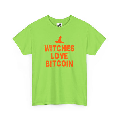 Witches Love Bitcoin Graphic Tee - Crypto Halloween Witch T-Shirt