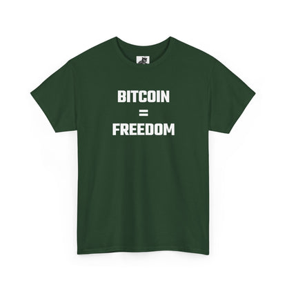 Bitcoin Equals Freedom Crypto Themed T-Shirt