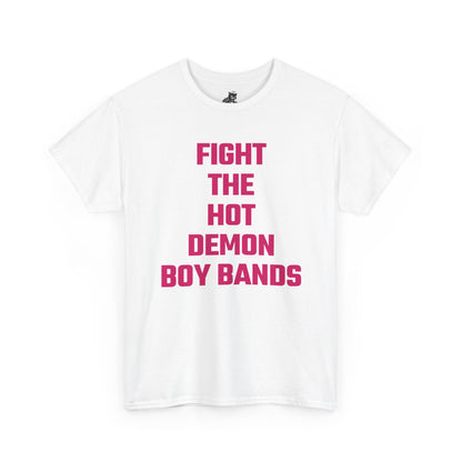 Fight The Hot Demon Boy Bands (Version 2) Graphic Tee - Unisex Cotton T-Shirt