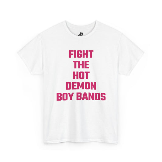 Fight The Hot Demon Boy Bands (Version 2) Graphic Tee - Unisex Cotton T-Shirt