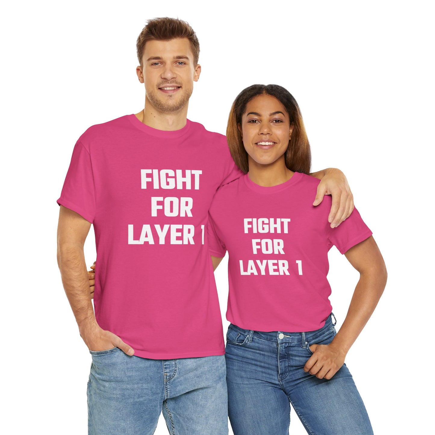 Fight For Layer 1 Graphic Tee - Unisex Cotton T-Shirt