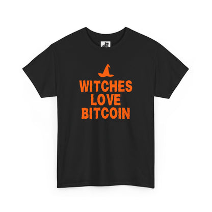 Witches Love Bitcoin Graphic Tee - Crypto Halloween Witch T-Shirt