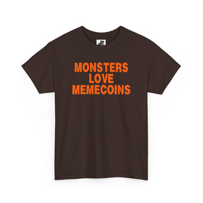 Monsters Love Memecoins Graphic Tee - Crypto Halloween T-Shirt