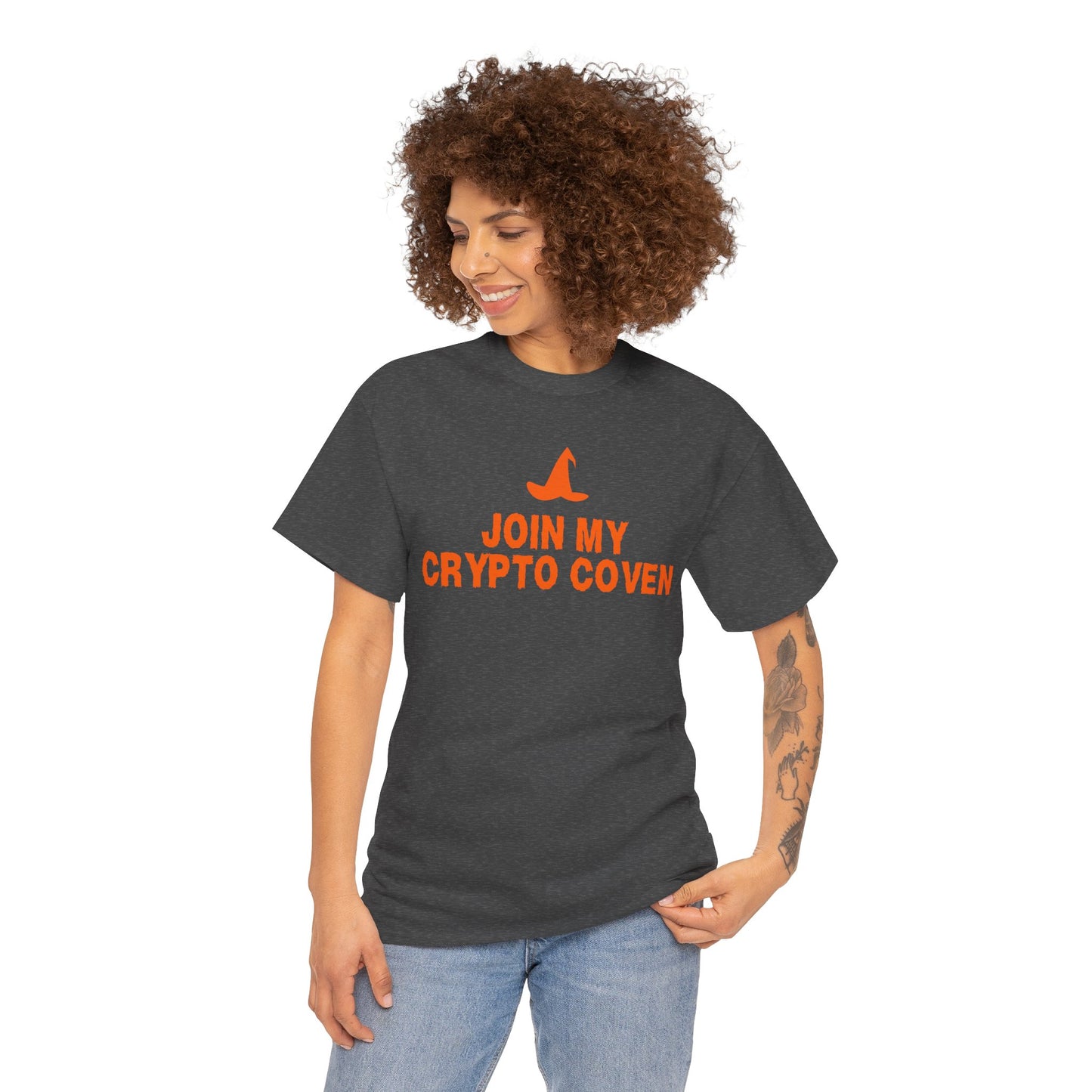 Join My Crypto Coven Graphic Tee - Crypto Halloween Witch T-Shirt
