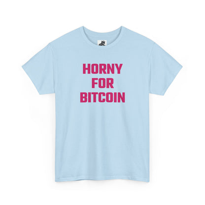 Horny For Bitcoin (Version 2) Crypto Themed T-Shirt