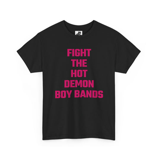 Fight The Hot Demon Boy Bands (Version 2) Graphic Tee - Unisex Cotton T-Shirt