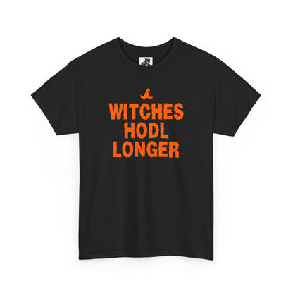 Witches HODL Longer Graphic Tee - Crypto Halloween Witch T-Shirt