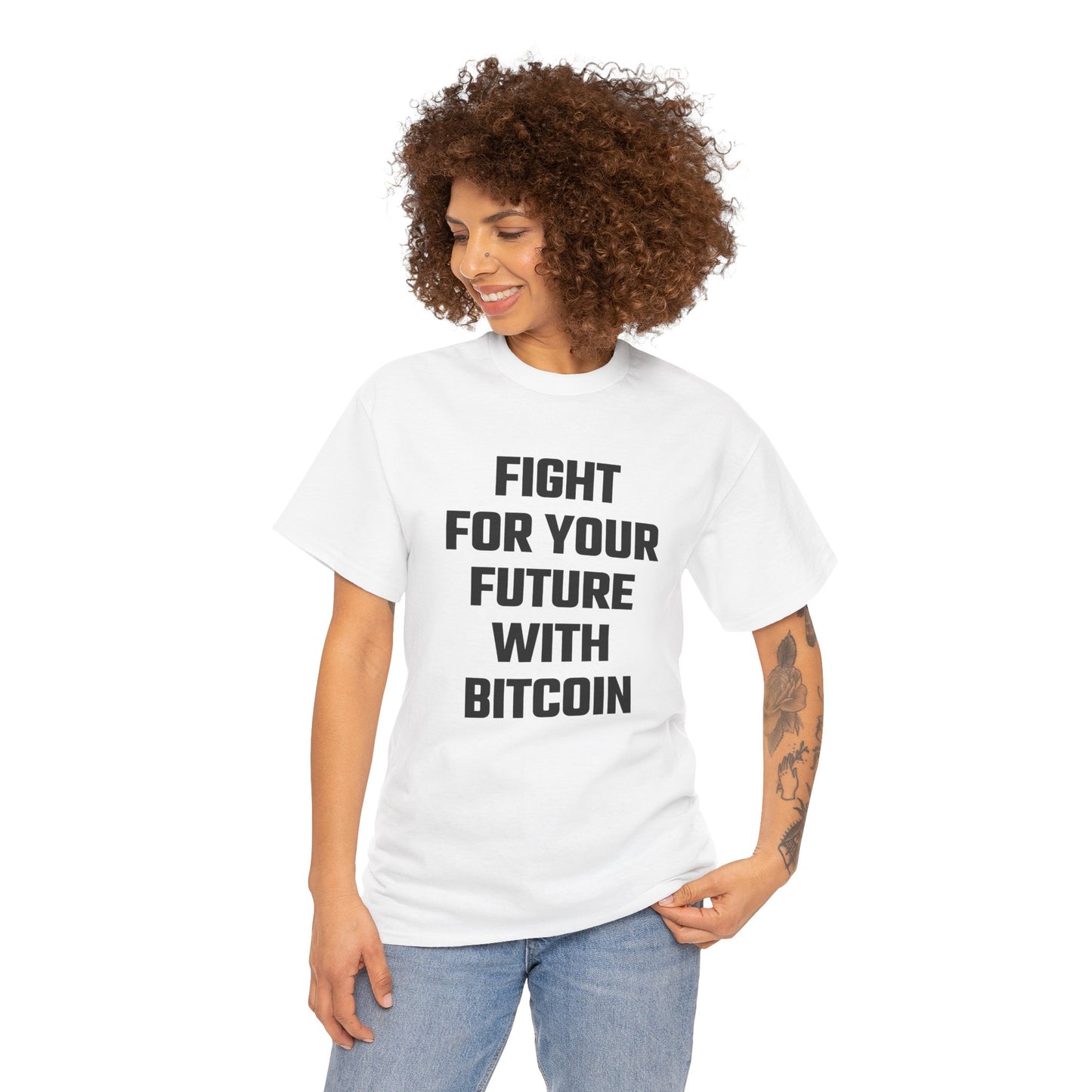 Fight For Your Future With Bitcoin Graphic Tee - Unisex Cotton T-Shirt