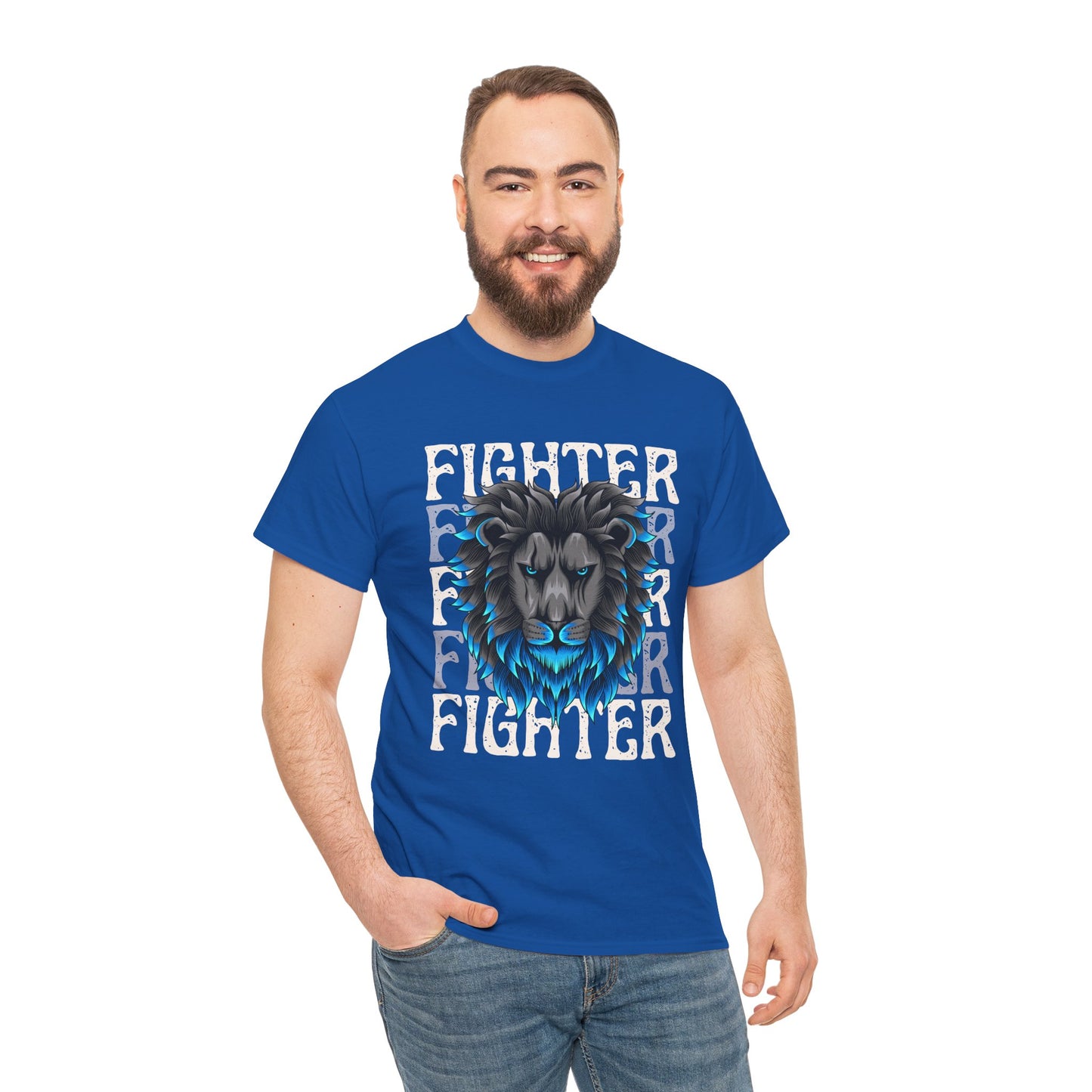 Fighter Lion Graphic Tee - Unisex Cotton T-Shirt