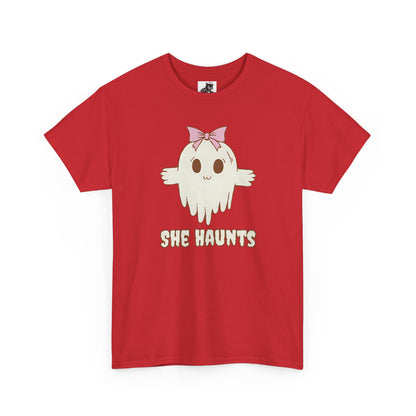 She Haunts - Cute Halloween Ghost T-Shirt