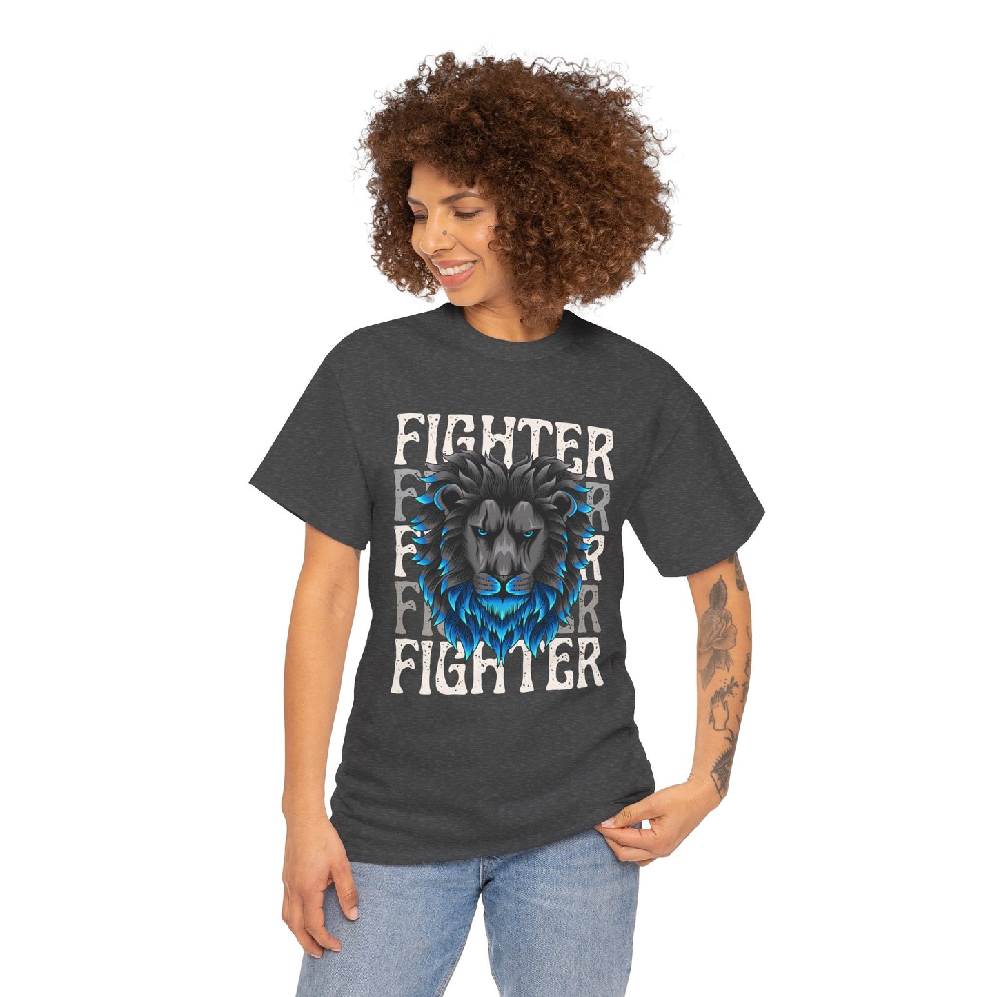 Fighter Lion Graphic Tee - Unisex Cotton T-Shirt