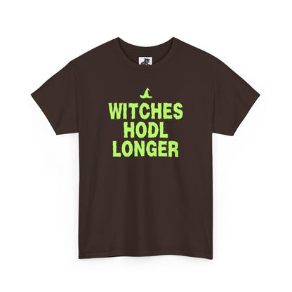 Witches HODL Longer (Version 2) Graphic Tee - Crypto Halloween Witch T-Shirt
