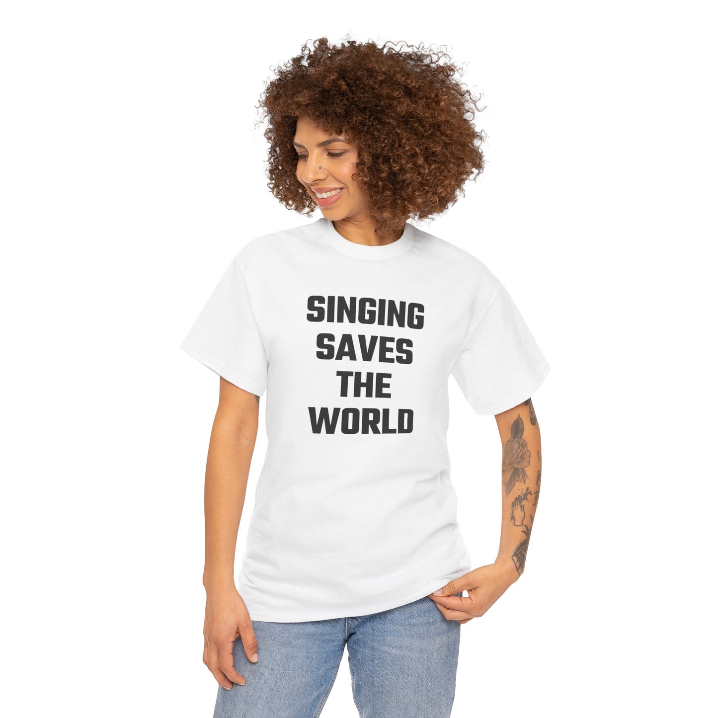 Singing Saves The World Graphic Tee - Unisex Cotton T-Shirt