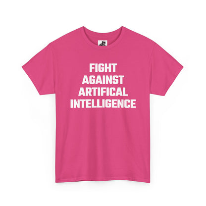 Fight Against Artificial Intelligence Graphic Tee - Unisex Cotton T-Shirt