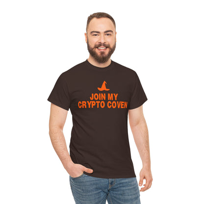 Join My Crypto Coven Graphic Tee - Crypto Halloween Witch T-Shirt
