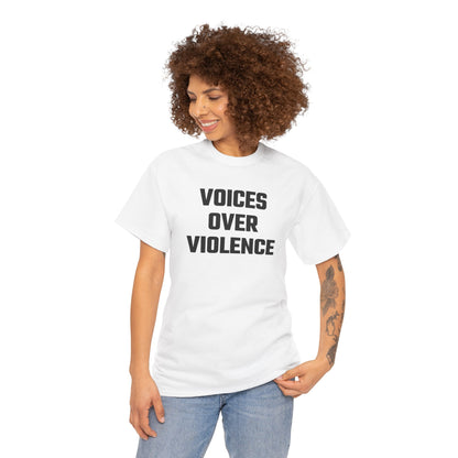 Voices Over Violence Graphic Tee - Unisex Cotton T-Shirt