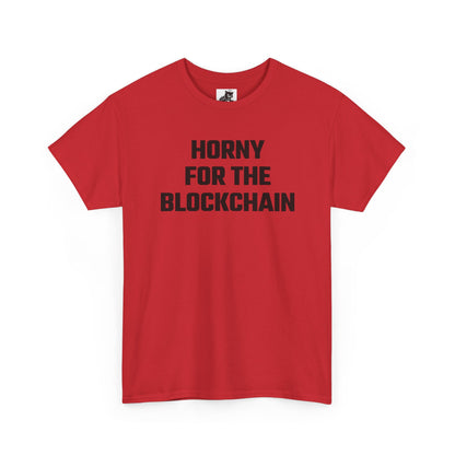 Horny For The Blockchain (Version 2) Crypto Themed T-Shirt